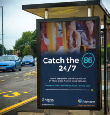 6 sheet bus shelter advert for Stagecoach and Arriva Liverpool